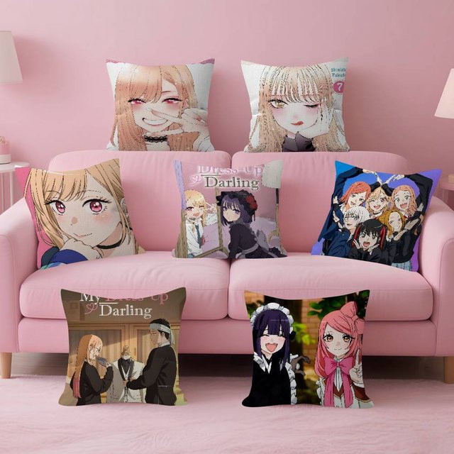 My Dress Up Darling Anime Kissenbezug im Ahorn-Design, quadratisch, mehrfarbig, 30 x 30 cm - Bild 1