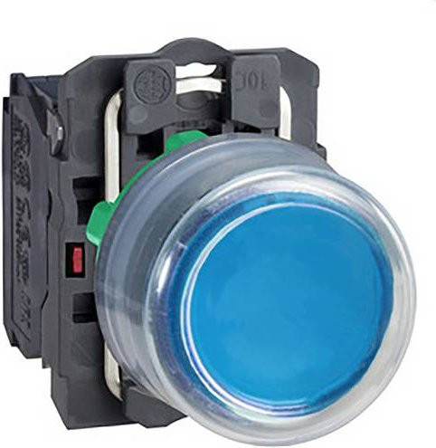 Schneider Electric XB5AP61C0 Drucktaster, blau mit Silikonschutzkappe, grau, 22mm - Bild 1