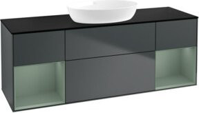V&B Waschtischunterschrank Finion in Blau und Anthrazit, Breite: 160 cm, Tiefe: 50,1 cm, Höhe: 50,1 cm - Bild 1
