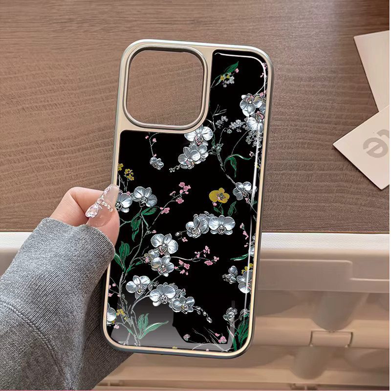 DecoPhone Sturzsichere Handyhülle mit Jade-Blumen-Design aus Epoxy für iPhone 11 bis iPhone 16 Pro Max in Multicolour - Bild 5