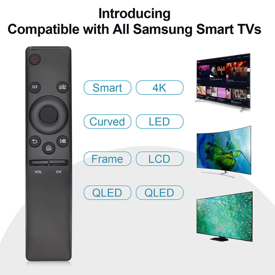 Samsung Intelligente Fernbedienung für HD 4K Smart TV in Schwarz Ersatz für BN59-01259E TM1640 BN59-01259B BN59-01260A BN59-01265A BN59-01266A - Bild 2