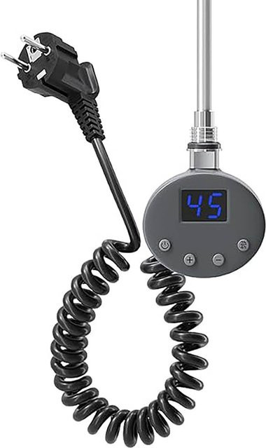 SONNI Heizstab mit Thermostat aus Edelstahl in Anthrazit mit 1/2 Zoll Anschluss - Bild 1