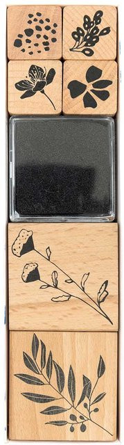 Rico Design Paper Poetry Stempelset Funny Fall in Schwarz aus Holz - Bild 1