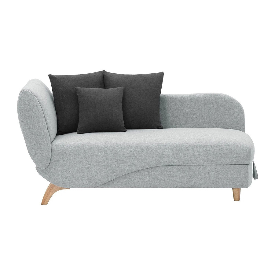 Vente-unique Recamiere Penelope mit Schlaffunktion in Hellgrau, Breite: 160 cm - Bild 2