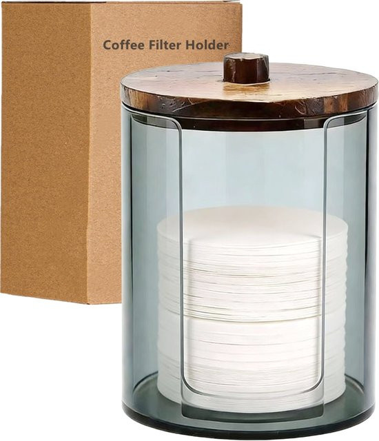 Punana Papierfilterhalter aus Glas in Transparent mit Deckel, tragbarer Aufbewahrungsbehälter für Kaffeefilter, kompatibel mit 51 mm, 53 mm und 58 mm runden Papierkaffee-Werkzeugen - Bild 1