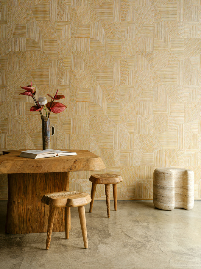 Arte Wallpaper Refraction Marigold Gelb Abstrakt Geometrisch Modern Vlies Tapete - Bild 1