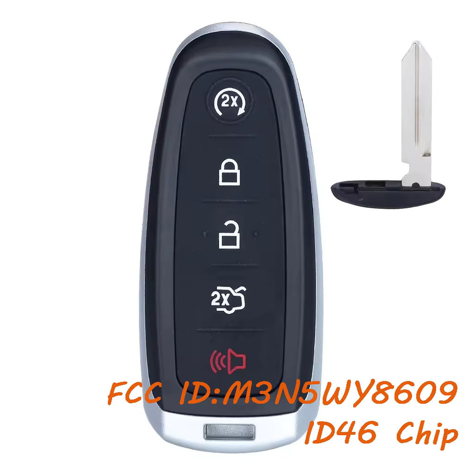 DIYKEY Smart Prox Fernbedienungsschlüssel für Ford C-Max, Edge, Explorer, Escape, Expedition, Taurus mit ID46 Chip, Schwarz - Bild 3