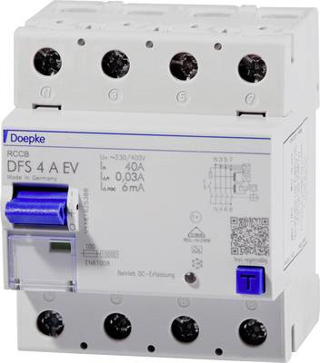 Doepke FI-Schalter DFS4 040-4/0,03-A EV 4-polig 40 A 0,03 A in Weiß - Bild 1