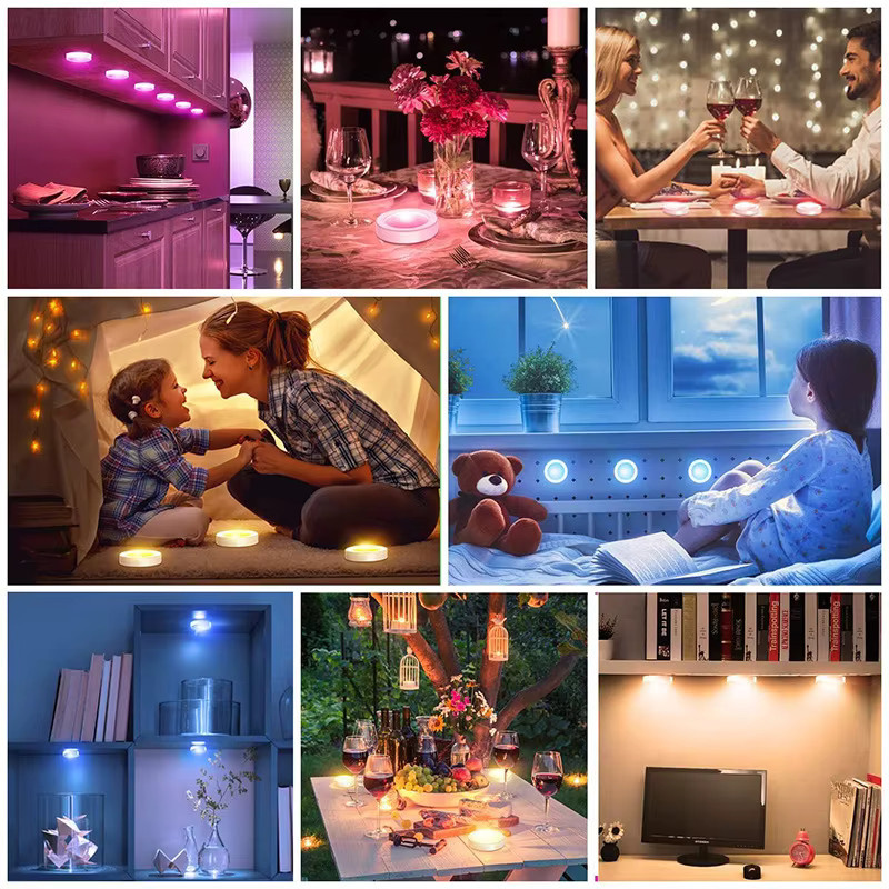Dimmbare RGB-LED-Unterschrankleuchte in Weiß mit Fernbedienung für Küche, Schlafzimmer und Vitrine - Bild 4