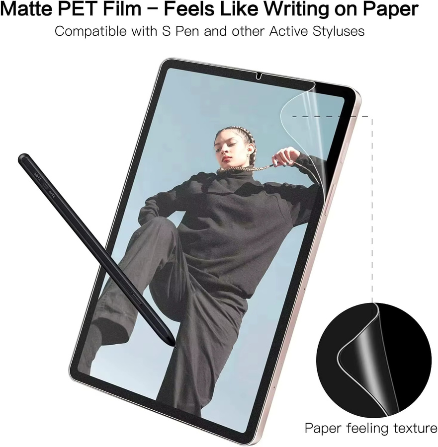 2 Stück Papier-Displayschutzfolie für Samsung Galaxy Tab S9 S10 S8 S7 S6 Lite S5e A11 A9 A8 A7 Ultra transparent - Bild 4