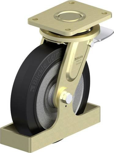Blickle Schwerlast-Lenkrolle LS-SE 250K-ST-FS in Anthrazit und Schwarz mit Stahlgehäuse, Rad-Durchmesser: 250 mm, Tragfähigkeit: 850 kg - Bild 1