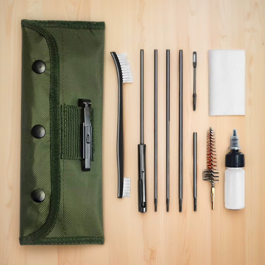 Alloet 12-teiliges Pistolen-Reiniger-Set mit Reinigungsbürsten und Aufbewahrungsbeutel in Grün für .22LR, .223 und .257 - Bild 2