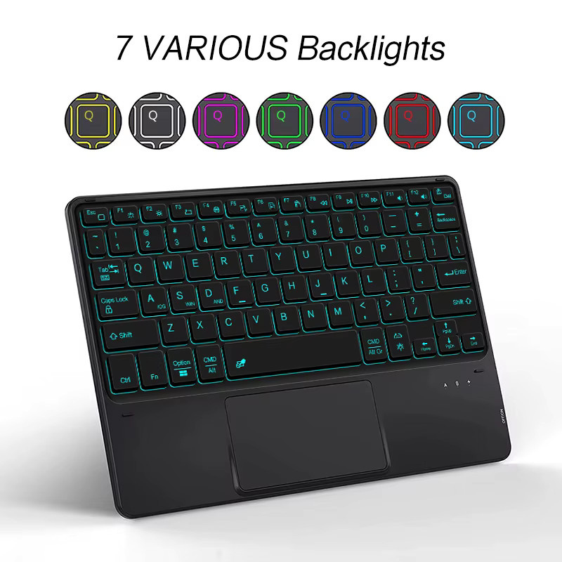 Huawei Tastatur-Schutzhülle für Xiaomi Redmi Pad SE 11 Zoll mit Hintergrundbeleuchtung und Touch-Abdeckung in Schwarz - Bild 4