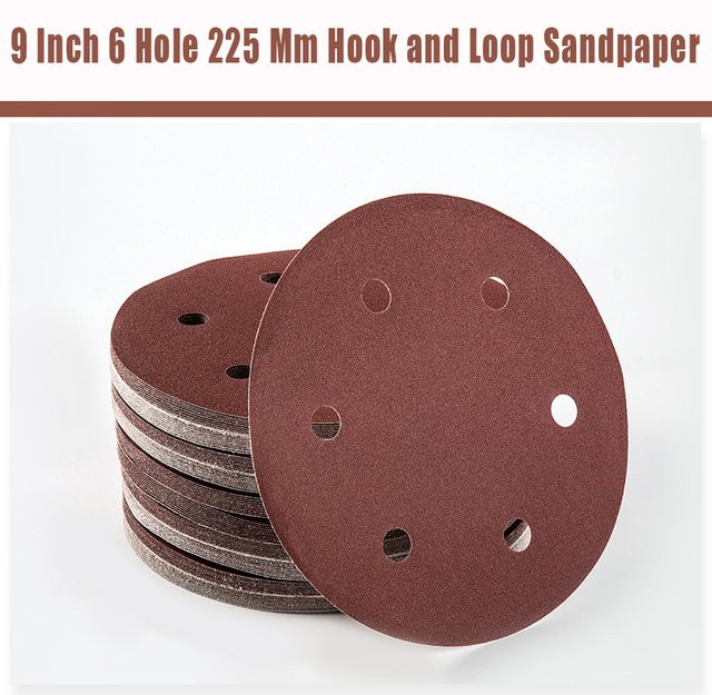 TQLQ 20 Stück 9 Zoll 6 Loch Wandschleifer Schleifpapier für Holzbearbeitung mit Körnung 40–2000, Durchmesser: 225 mm - Bild 1