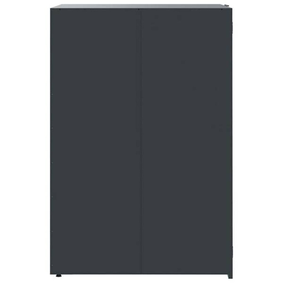 vidaXL Mülltonnenbox für 4 Tonnen aus pulverbeschichtetem Stahl in Anthrazit matt, B/T/H: 276 x 79 x 117 cm - Bild 3