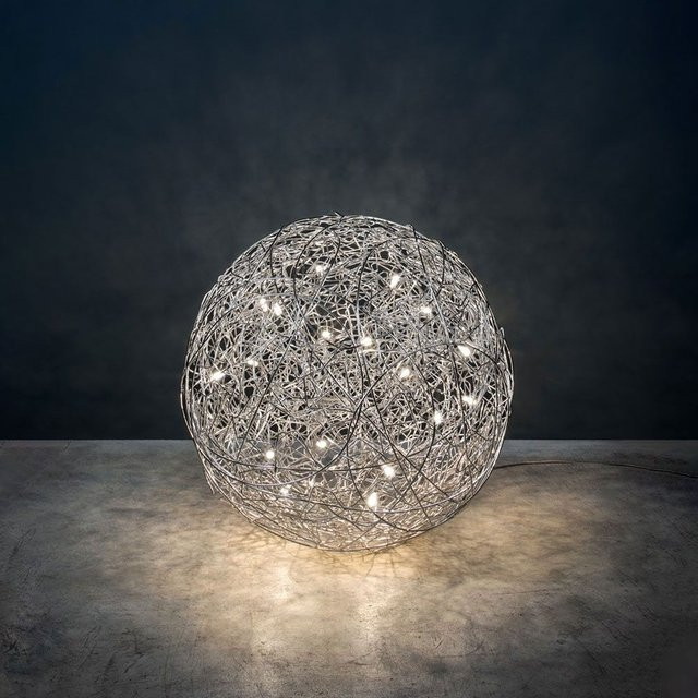Catellani & Smith Fil de Fer F LED-Bodenleuchte aus Aluminium in Silber, dimmbar, warmweiß 2700K, Durchmesser: 30 cm - Bild 1