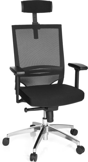 hjh OFFICE Profi Bürostuhl PORTO MAX HIGH in Schwarz mit Stoff und Netzstoff, höhenverstellbar mit Armlehnen - Bild 1