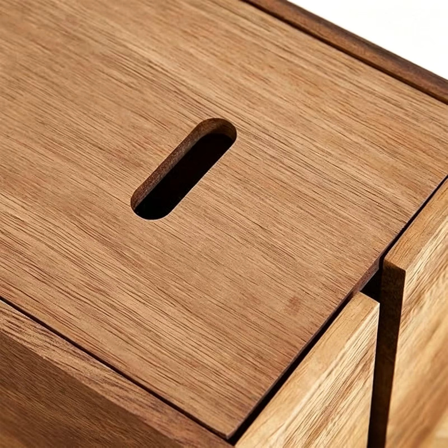 Kabelorganisator-Box aus Holz in Braun und Rot zur Kabelaufbewahrung für Zuhause und Büro - Bild 4