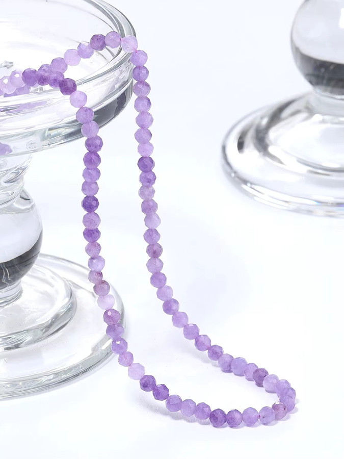 Kuoyu Perlen Amethyst, rund, facettiert, 2/3/4mm - Bild 4