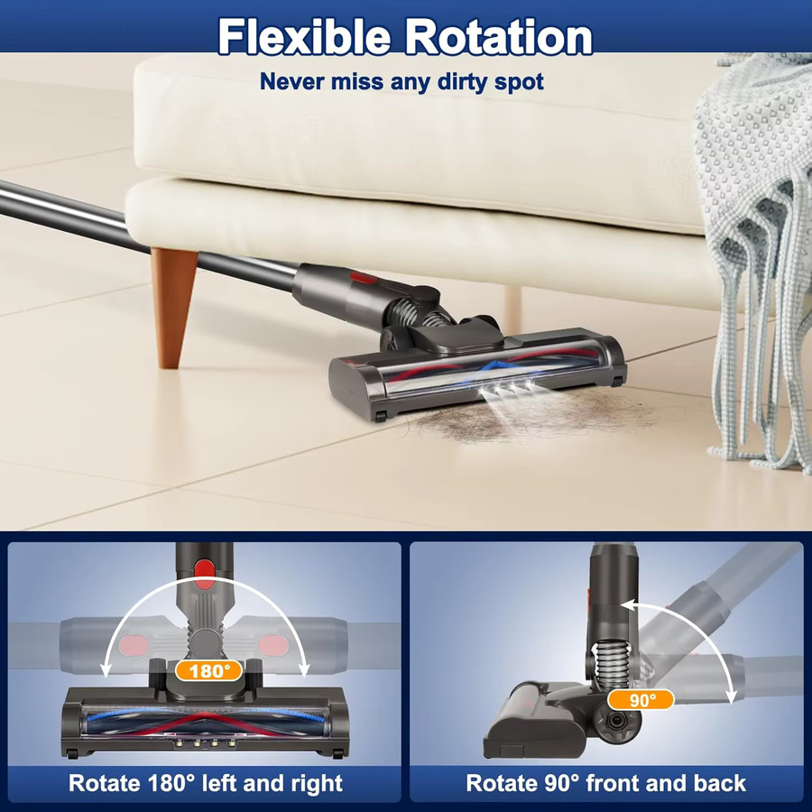 Dyson Ersatz-Staubsaugeraufsätze mit LED-Licht und V-förmiger Turbo-Rollenbürste für V7 V8 V10 V11 V15 - Bild 2