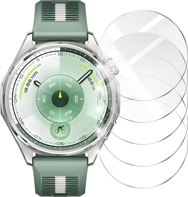 ONM Displayschutzfolie aus 9H gehärtetem Glas für Huawei Watch GT 6 Pro 46 mm und 41 mm, transparent, HD-Anti-Kratz-Schutz - Bild 1