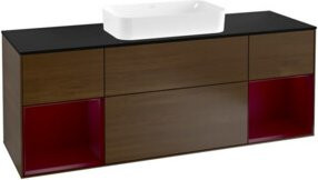 Villeroy & Boch Waschtischunterschrank Finion mit Abdeckplatte, Walnut Veneer, Braun, B: 160 cm, T: 50,1 cm - Bild 1