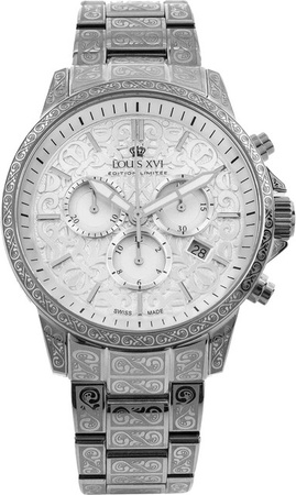 Louis XVI Chronograph, Quarz, Edelstahl, 43 mm, Herren