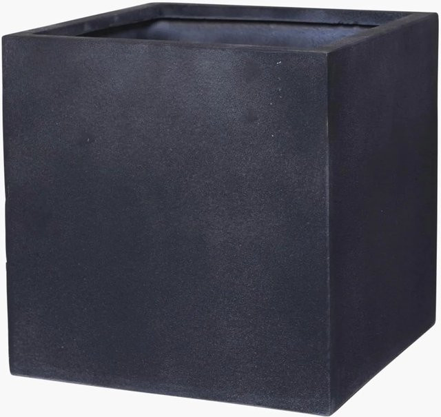 Vivanno Pflanzkübel Block in Würfel-Form aus Fiberglas, Farbe Anthrazit, B/T/H: 40 x 40 x 40 cm - Bild 1