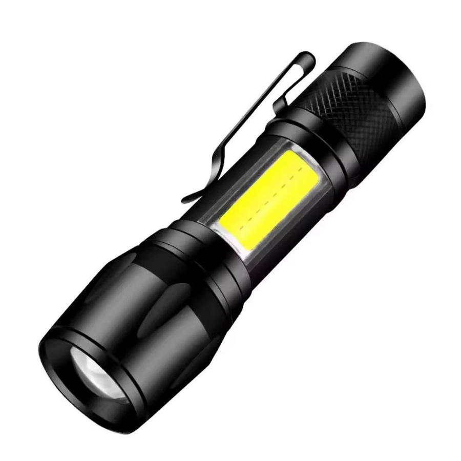 Wiederaufladbare Mini-Taschenlampe aus Aluminiumlegierung in Schwarz mit COB-LED und kühlem Weißlicht - Bild 5