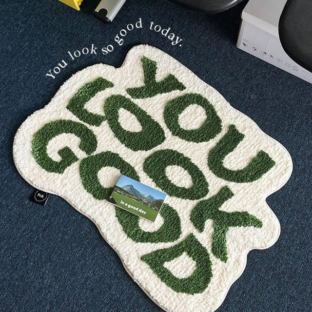 VIKAMA Fußmatte in unregelmäßiger Form, weicher Teppich für Schlafzimmer und Eingangsbereich, Mehrfarbig, B: 60,0 cm, T: 40,0 cm - Bild 1