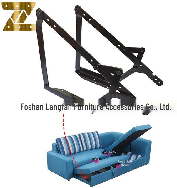 Global Finds Doppelnutzungs-Scharniere für Schubladen und Schlafsofa, einziehbare Auszug-Beschläge aus Stahl in Schwarz Matt, 1 Paar (Tragkraft 2,7 kg) - Bild 1