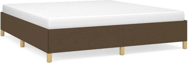 vidaXL Bettgestell aus Stoff in Dunkelbraun mit Polsterrahmen, B/T/H: 160 x 203 x 35 cm - Bild 1