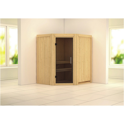 Karibu Sauna Tuckum für 3 Personen aus Fichtenholz in Beige ohne Ofen B: 198 cm, T: 170 cm, H: 151 cm - Bild 3