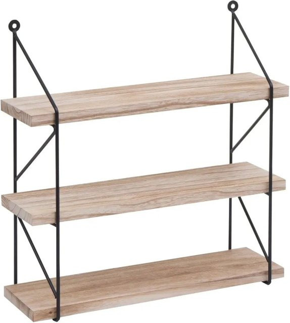 MCW Wandregal K78 Industrial Design aus Massiv-Holz und Metall, Farbe Braun, B/T/H: 40 x 40 x 13 cm - Bild 1