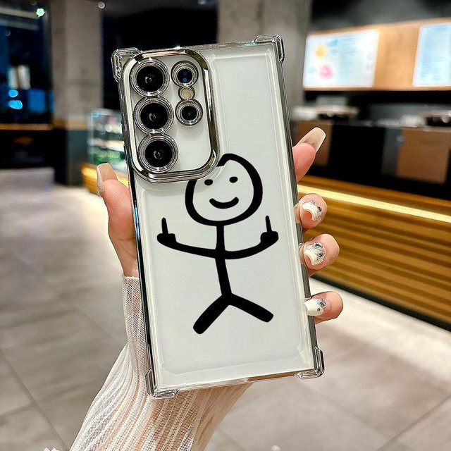 Lustige Handyhülle Süßer Mittelfinger für Samsung Galaxy S26 Ultra S25 S24 S23 S21 S20 FE Plus in Weiß - Bild 1