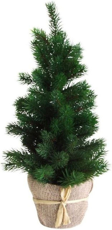 BURI Mini-Weihnachtsbaum in Grün, rustikaler Weihnachtsbaum aus Textil und Kunststoff, Höhe: 48 cm - Bild 1