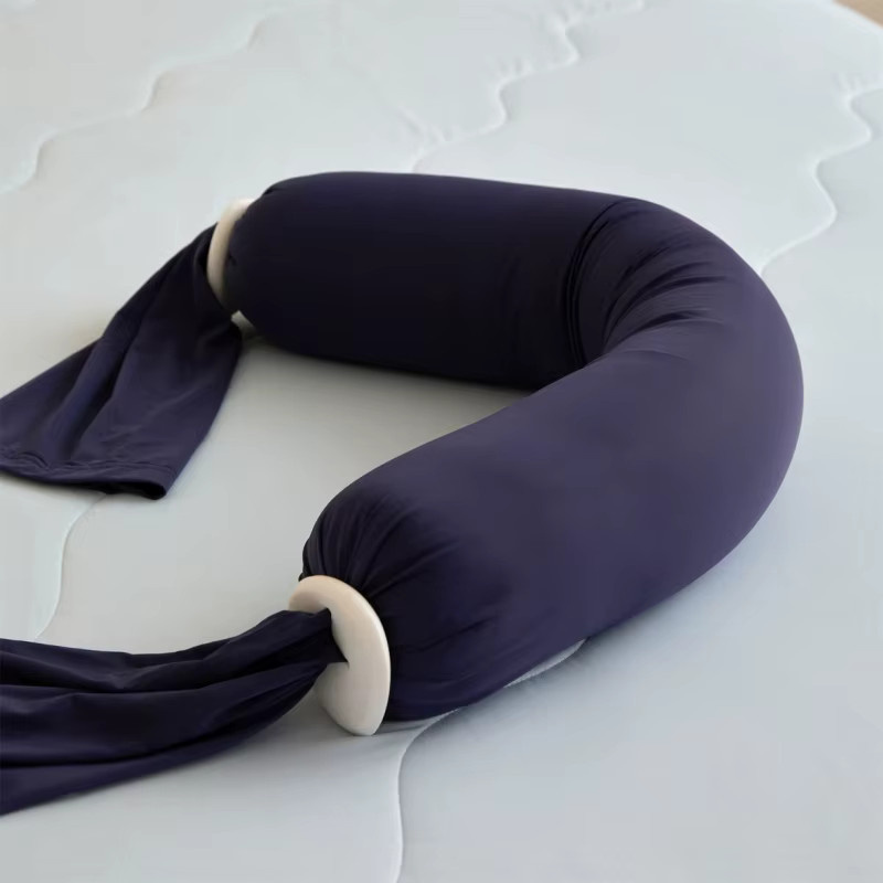 Kühlendes Körperkissen für Erwachsene von EGW in Blau, verstellbar mit abnehmbarem und waschbarem Bezug, B: 18 cm, L: 130 cm - Bild 3