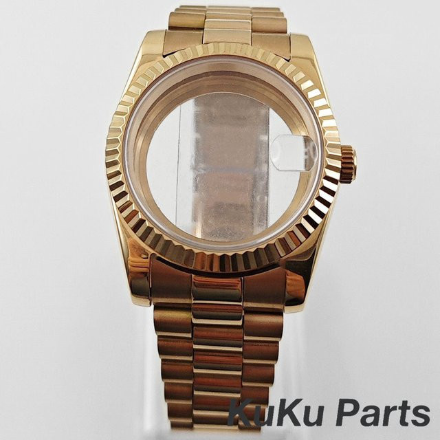 HUANXIAO Uhrengehäuse, Edelstahl, Roségold, Saphirglas, 36mm/40mm - Bild 1