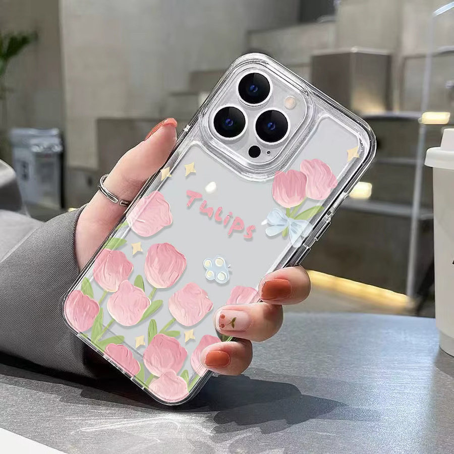 Transparente Silikon-Handyhülle mit Blumen-Design für Samsung Galaxy S25 Ultra, S26 Plus, S24 FE, S23 und S22 Edge - Bild 2