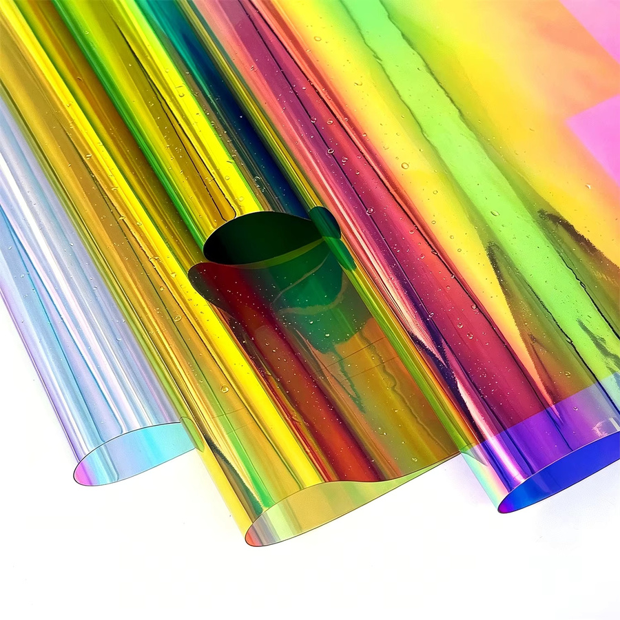 Holografische PVC-Folie in Transparent Multicolour, wasserfestes Material für Kunst und Handwerk, B: 20 cm, H: 30 cm - Bild 5