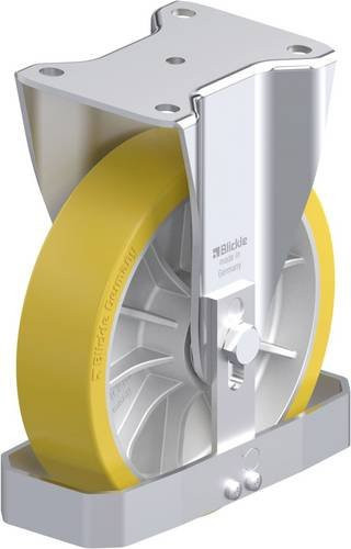 Blickle Stahlblech-Bockrolle 202K-FS in Silber und Gelb mit 200 mm Rad-Durchmesser und 900 kg Tragfähigkeit - Bild 1