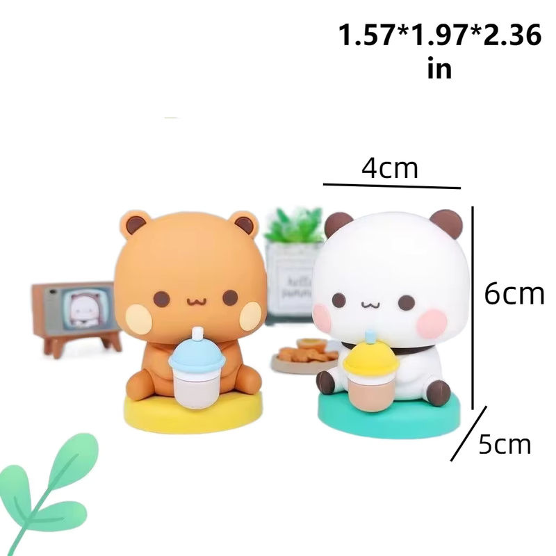 Niedliche Panda Bär Figur Bubu Dudu Kawaii Cartoon Miniatur als Dekoration - Bild 4