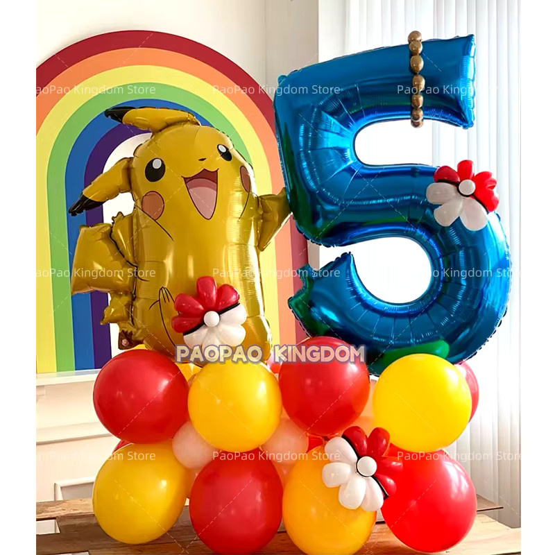 Potdemiel Pokemon Pikachu Folienballons Set für Kindergeburtstag und Party Dekoration in Mehrfarbig - Bild 2