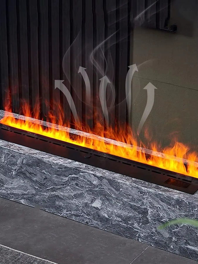 AFLYEVER Elektrischer 3D-Dampfkamin mit farbigen Dampfflammen als Aroma Diffuser in Schwarz, modern und rechteckig - Bild 6