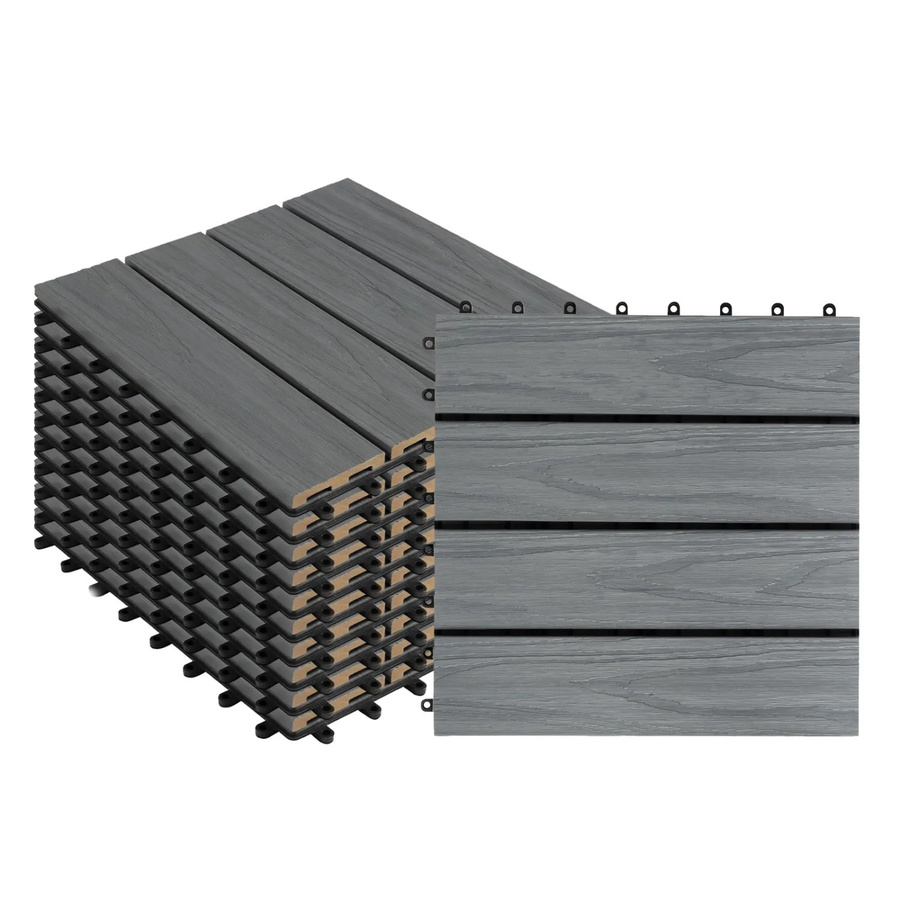 Karat WPC Terrassenfliesen Classic Grau 11er-Set mit Click-System, B/T: 30 x 30 cm - Bild 2