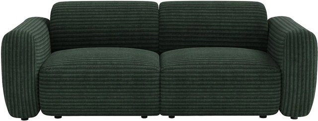 Maison Céphy Sofa Pogni in Grün mit Cord-Rippenstruktur und modernem Design, Breite: 205 cm - Bild 1