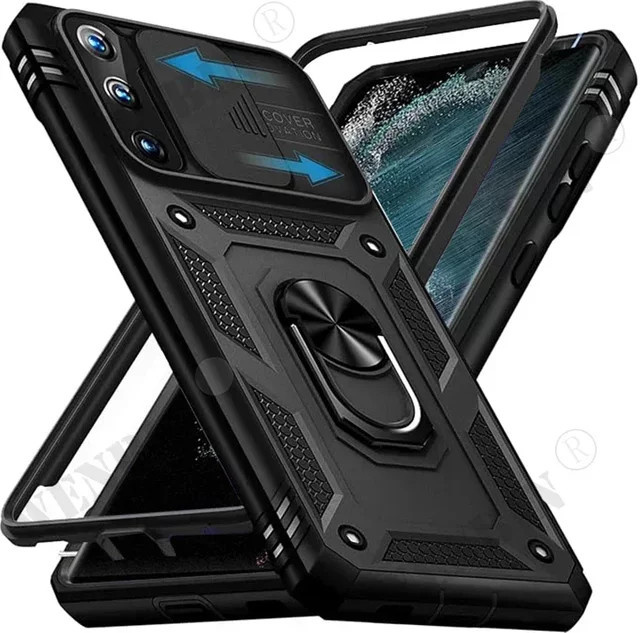 Heavy Duty Schutzhülle für Samsung Galaxy S26 Ultra S25 S24 S23 Plus S25 FE A57 A56 A37 A36 A17 A16 5G mit 360 Grad Kamera-Schutz und Kickstand in Blau und Schwarz - Bild 1