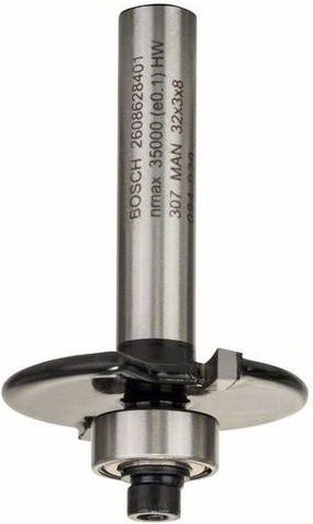 Bosch Nutfräser Hartmetall mit 32 mm Durchmesser und 8 mm Schaftdurchmesser, Länge: 51 mm, Arbeitsbreite: 3 mm - Bild 1