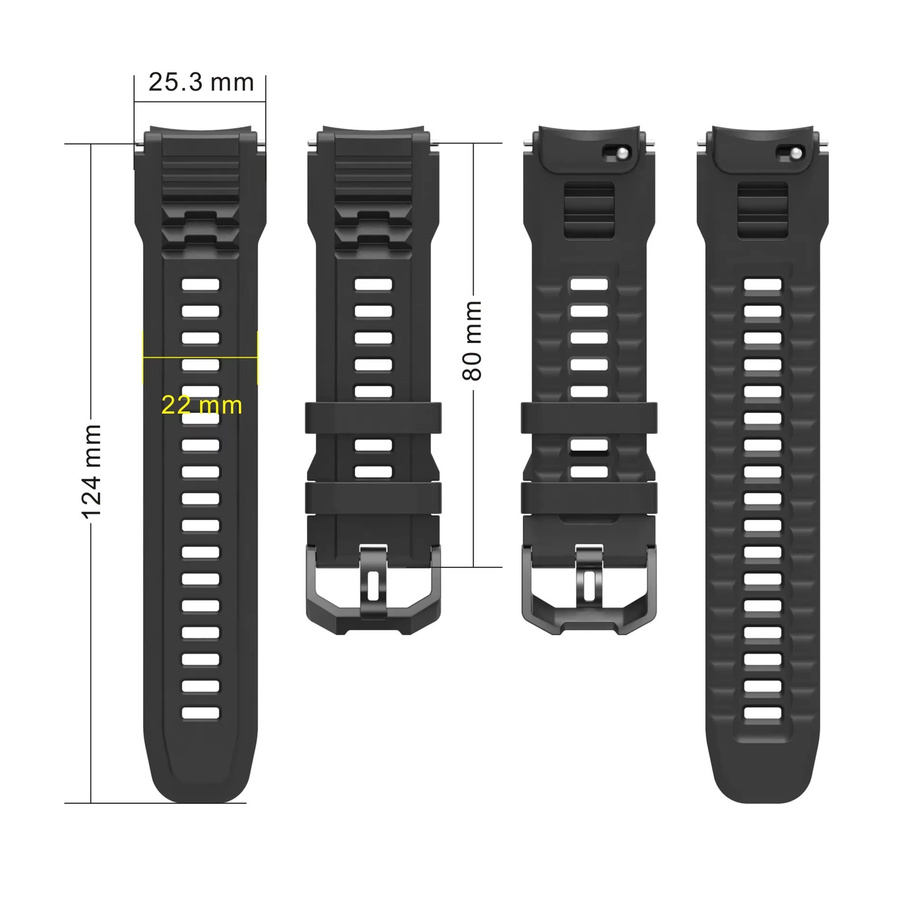 CAOWTAN Uhrenarmband Silikon, Schwarz, Unisex - Bild 3