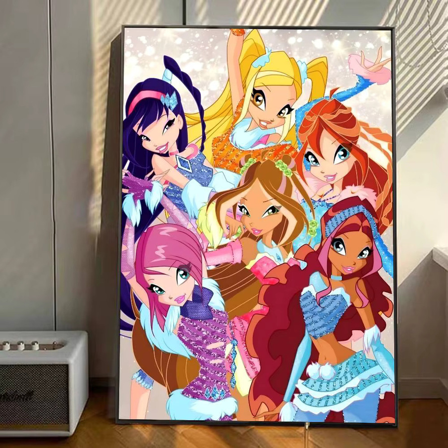 Anime W-Winxs Poster Vintage Wandkunst Dekor in Mehrfarben B/H: 15 x 15 cm - Bild 5